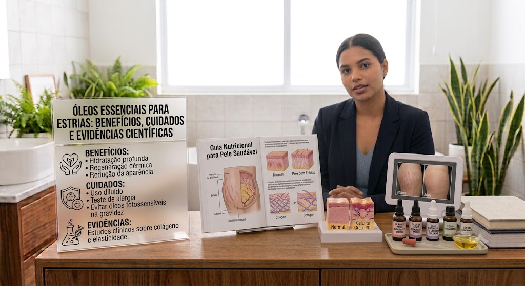 Óleos Essenciais para Estrias: Benefícios, Cuidados e Evidências Científicas
