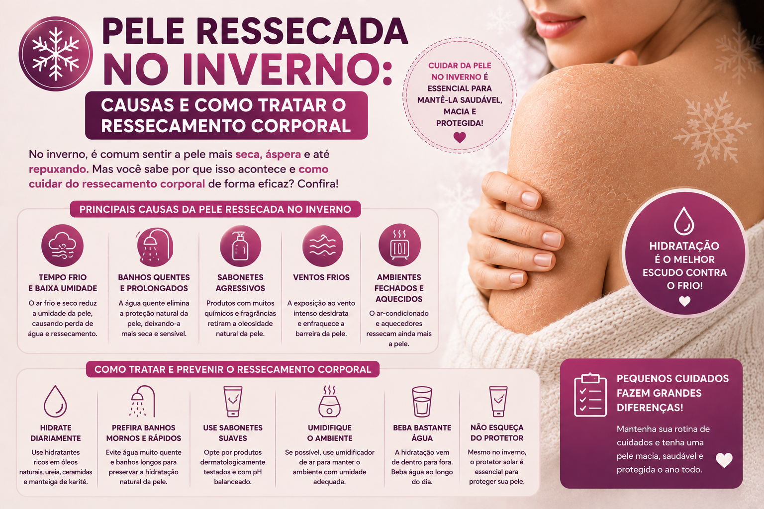 Pele Ressecada no Inverno: Causas e Como Tratar o Ressecamento Corporal